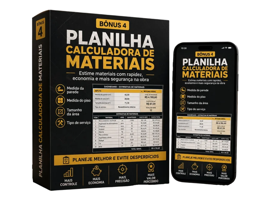Bônus 4: Planilha calculadora de materiais